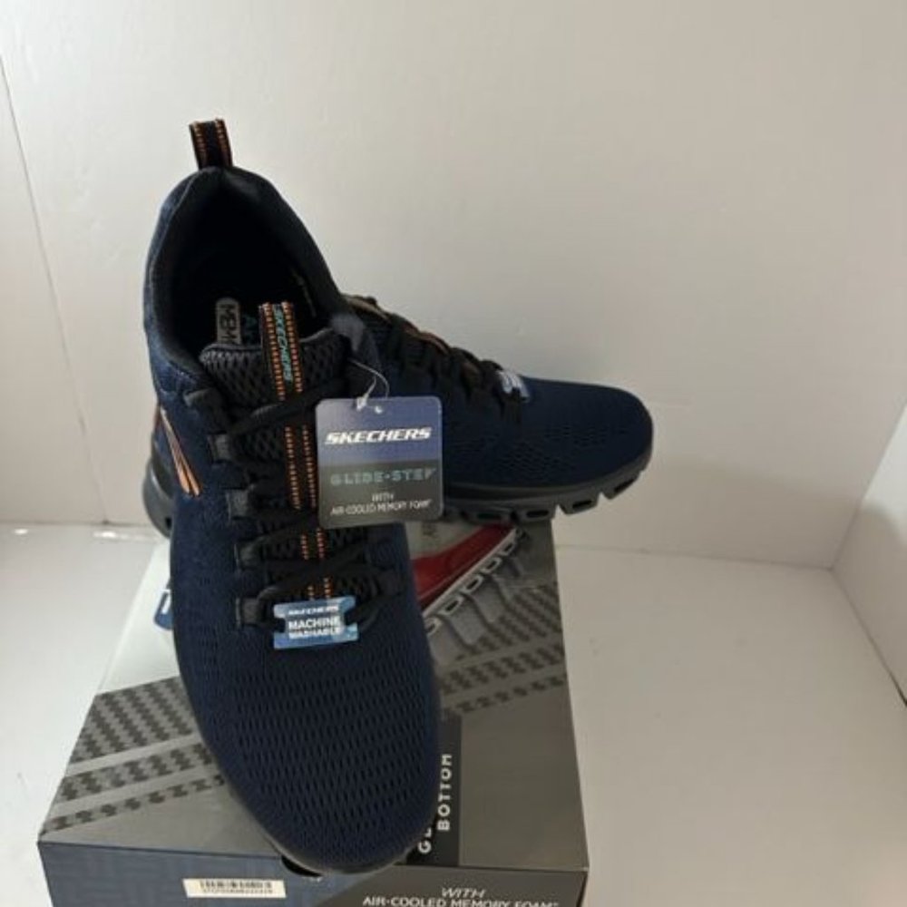 Skechers  Men's Glide Step Fasten Up Navy/Black Size 12 New in Box - Picture 5 of 5